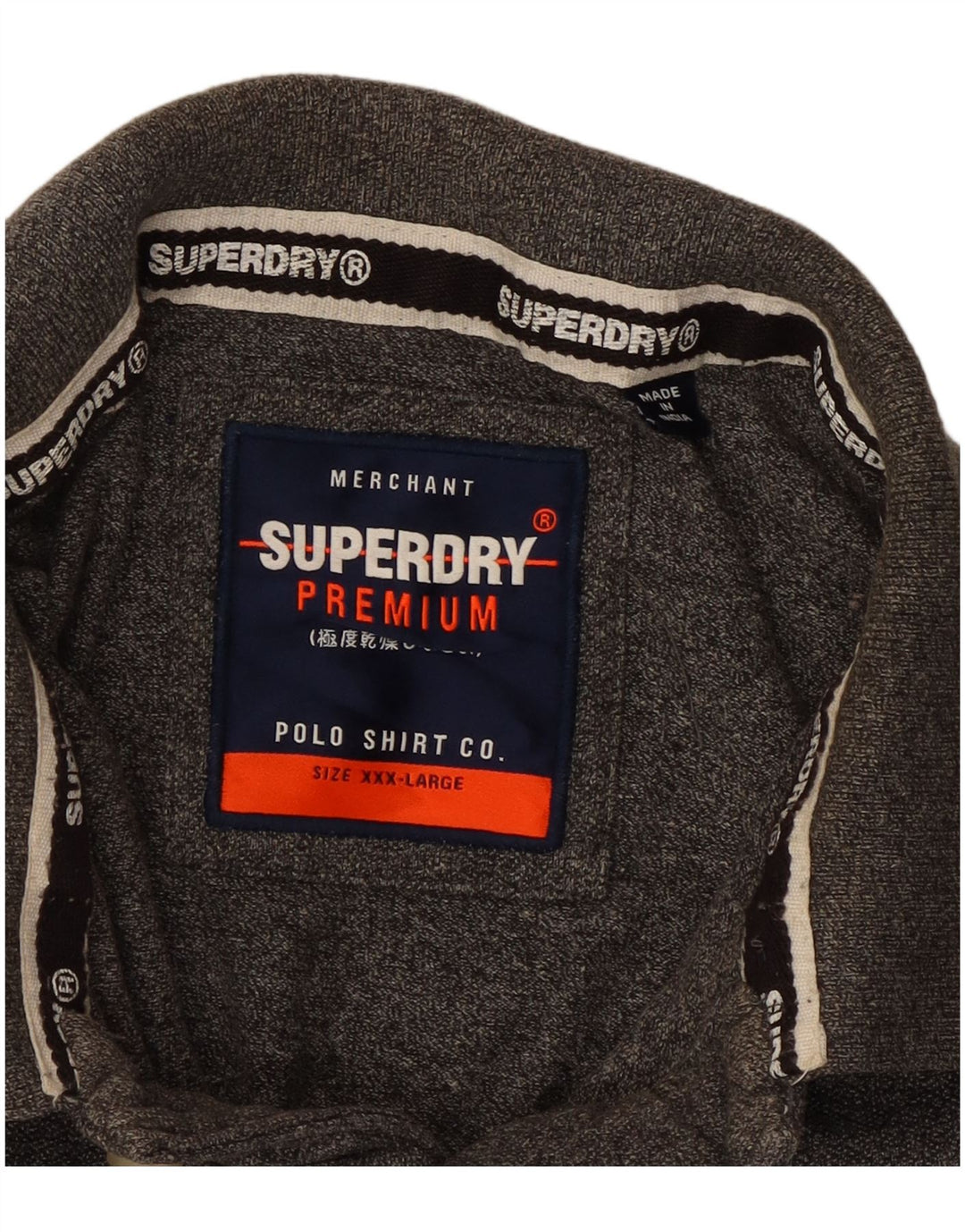 SUPERDRY tricou polo cu grafică pentru bărbați, bumbac gri 3XL