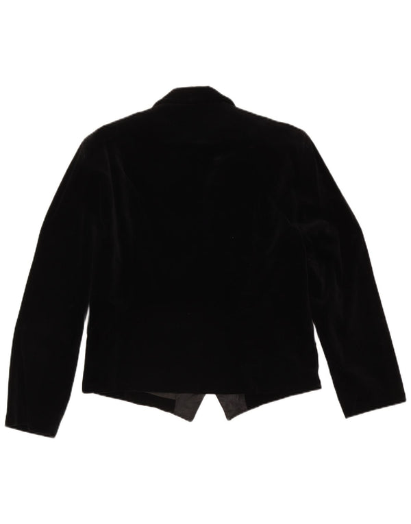 Blazer pentru femei Charlie Chaplin din catifea cu 1 nasture IT 46 Large Black