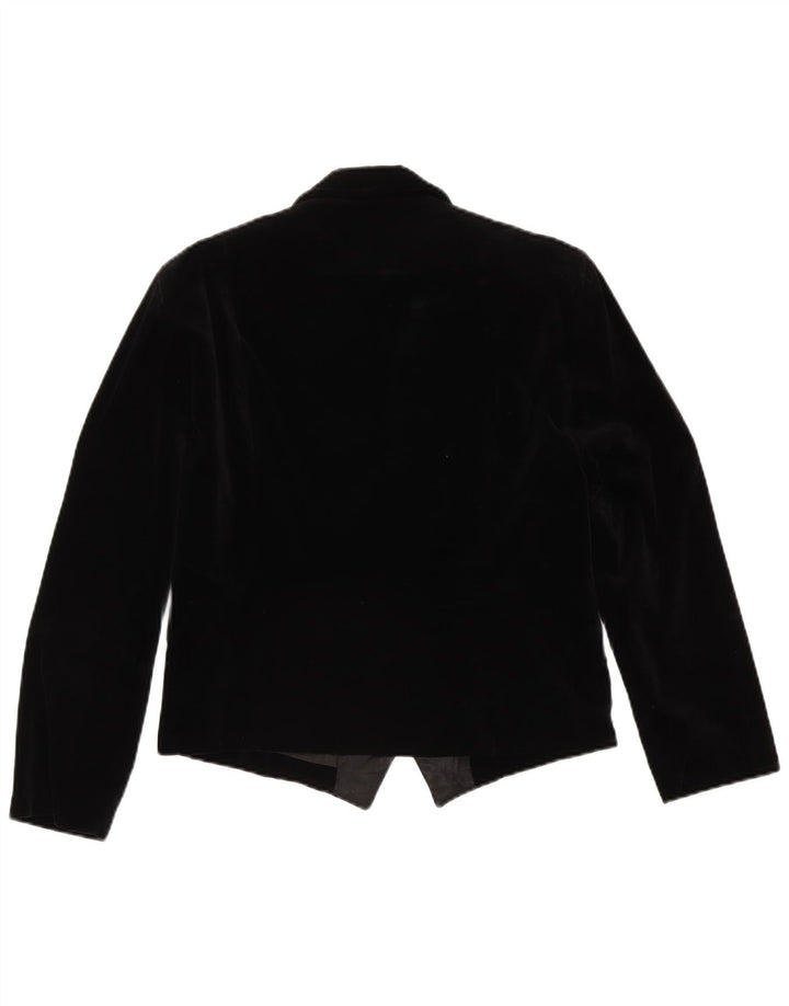 Blazer pentru femei Charlie Chaplin din catifea cu 1 nasture IT 46 Large Black