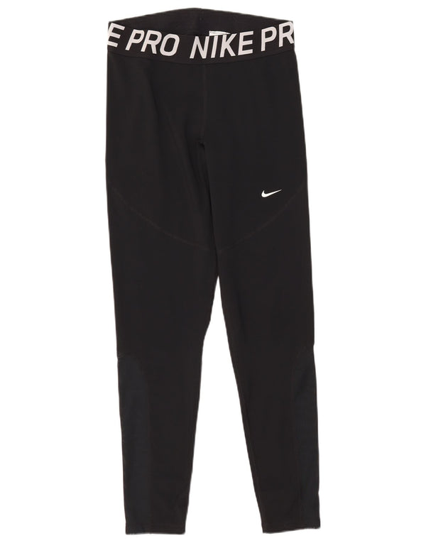 Leggings Nike Dri Fit Graphic pentru femei UK 14, mare, negru, bloc de culoare