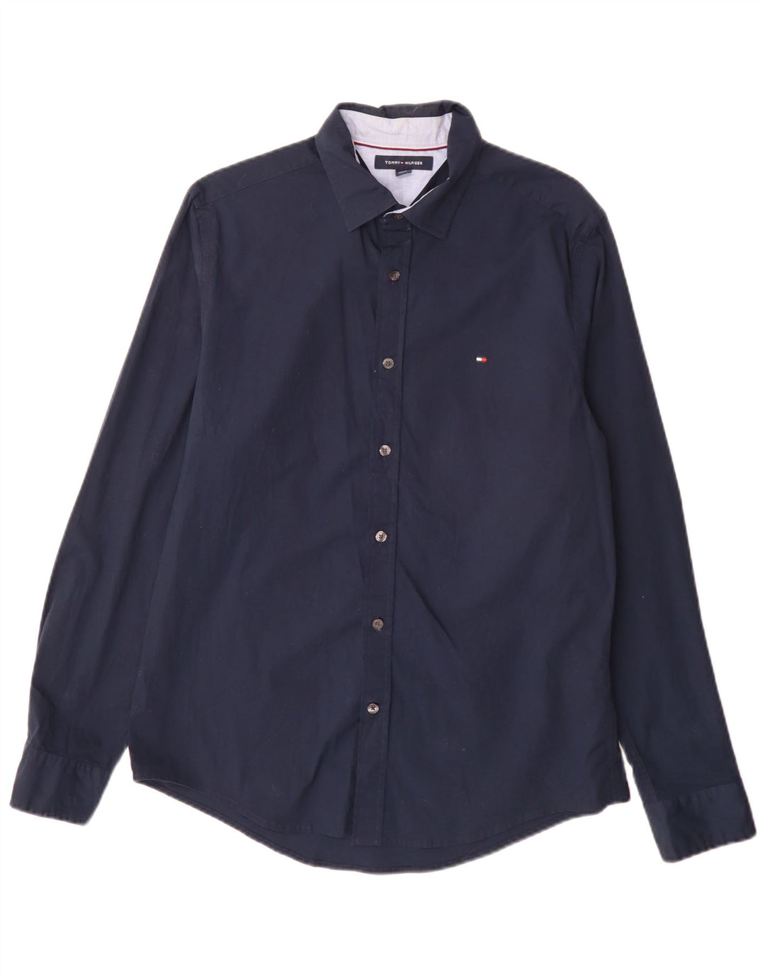 Cămașă pentru bărbați Tommy Hilfiger, bumbac mediu albastru bleumarin