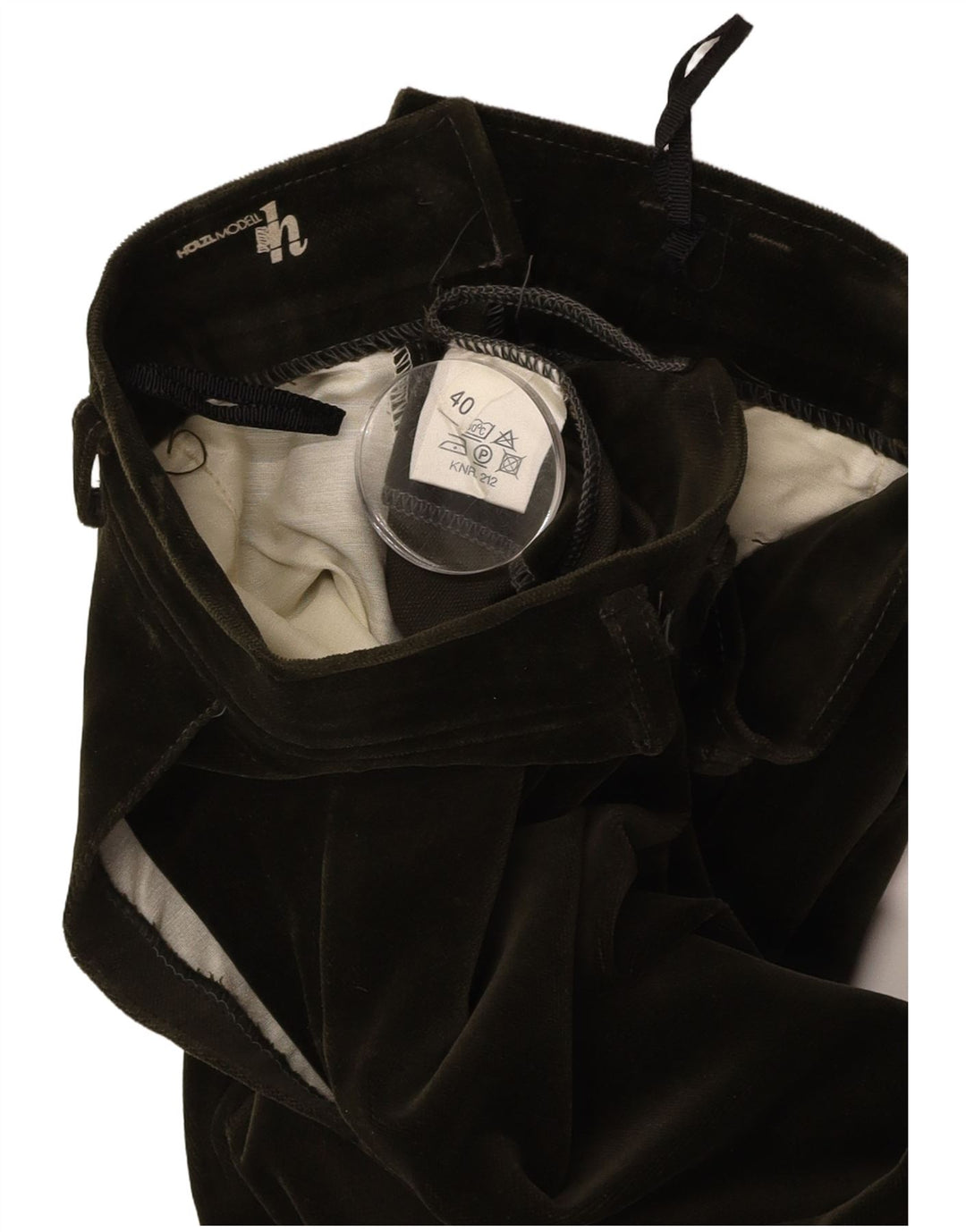 VINTAGE Pantaloni de damă din catifea cu etrier EU 40 Mediu L27 L29 Bumbac verde