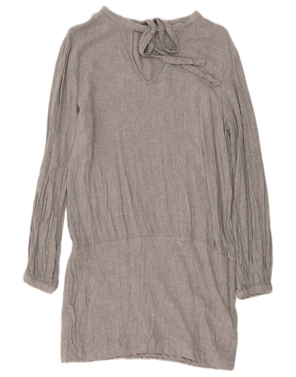 Rochie Trafaluc cu mânecă lungă Zara, cu talie scăzută, UK 14, gri mediu