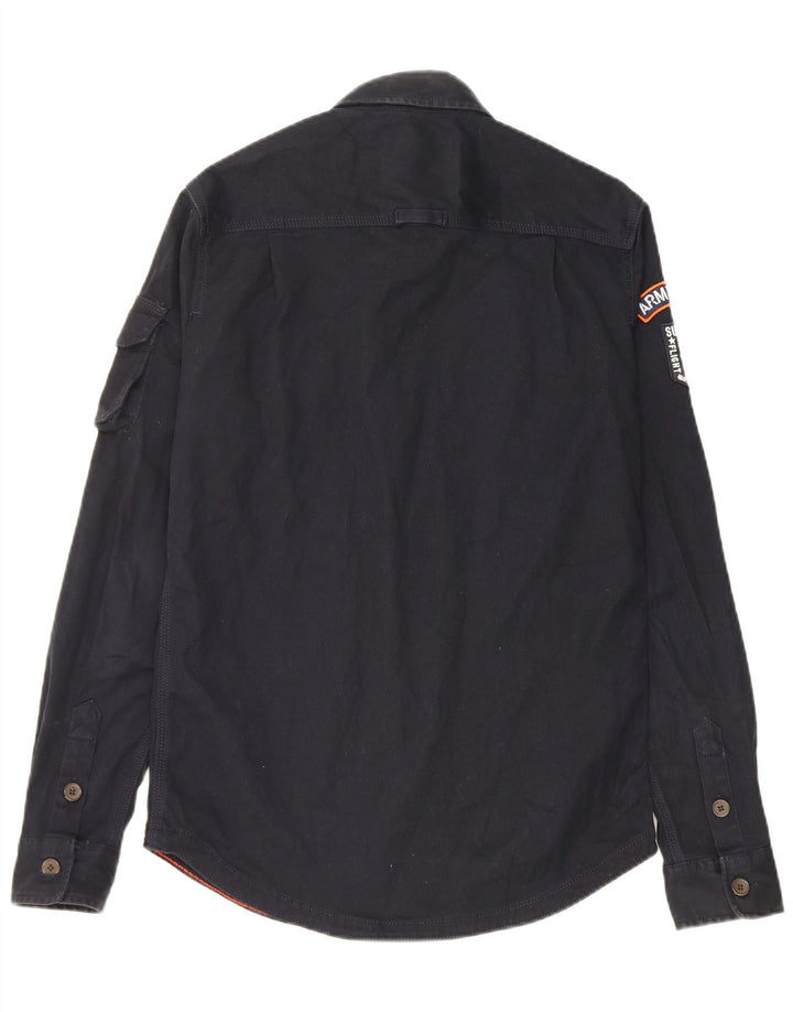 Cămașă pentru bărbați Superdry Graphic Classic Fit Bumbac mediu albastru bleumarin