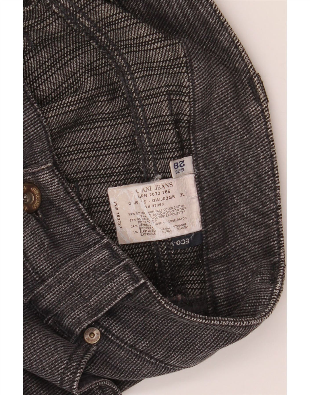 Pantaloni casual ARMANI, drepti, cu talie joasă, L34 L34, gri cu dungi