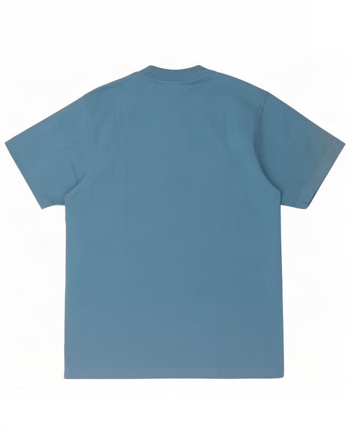 Tricou cu grafic vintage pentru bărbați Top din bumbac albastru mediu