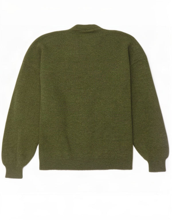 Pulover vintage pentru bărbați cu gâtul turnat XL verde Argyle/Diamond