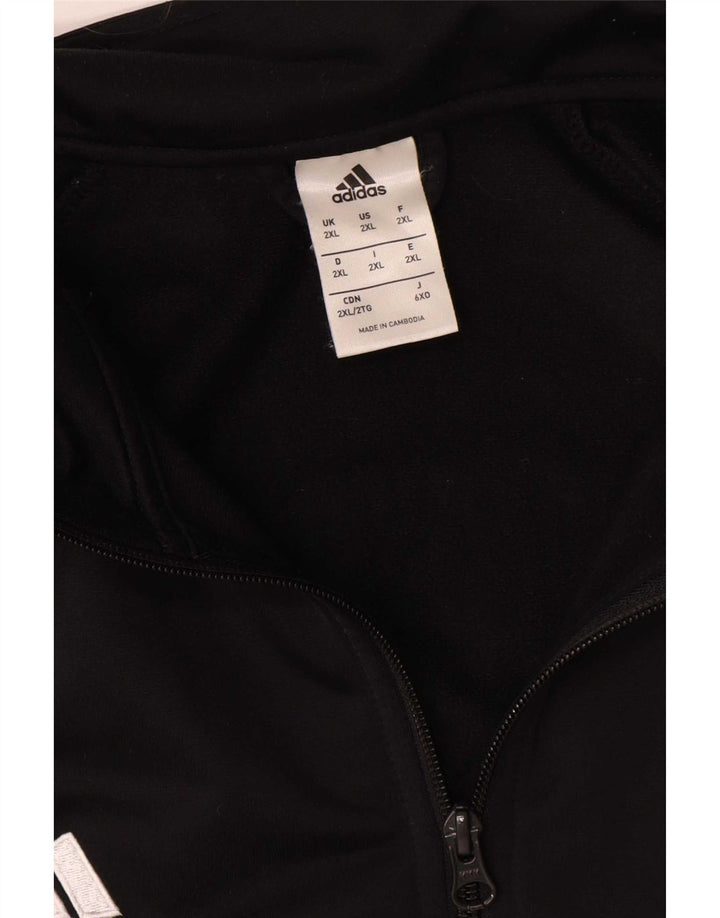 Jachetă de top pentru trening grafic pentru bărbați Adidas 2XL, poliester negru
