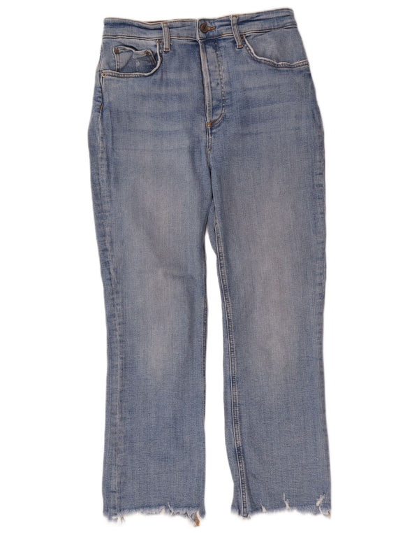 Blugi drepti pentru femei Zara EU 40 Medium W30 L26 Albastru