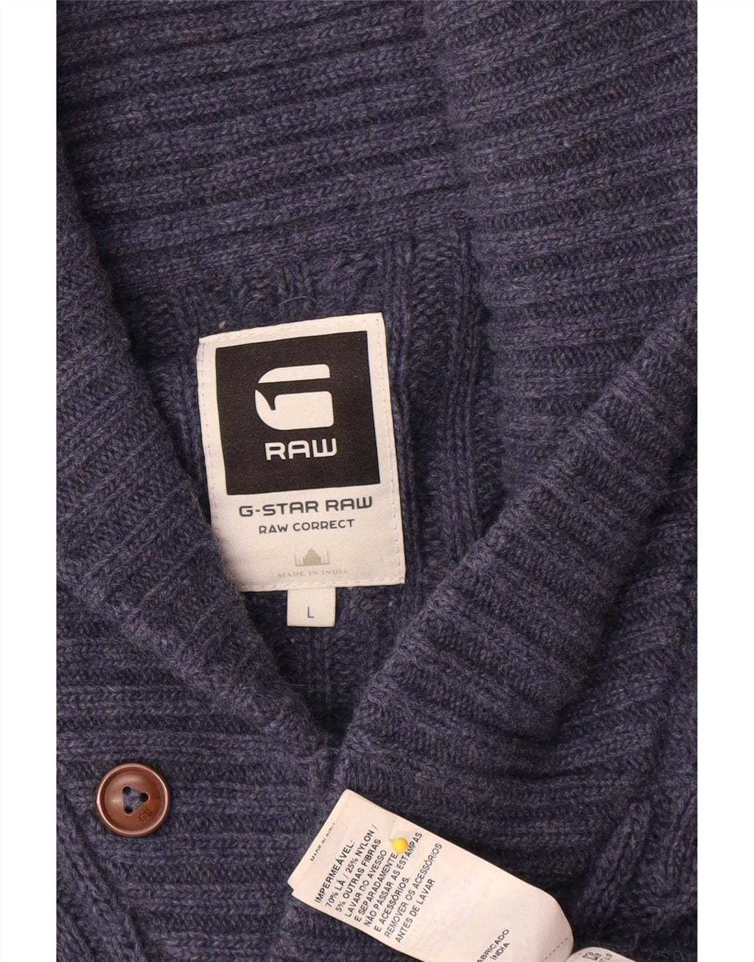 Pulover cardigan pentru bărbați G-Star, lână mare, albastru