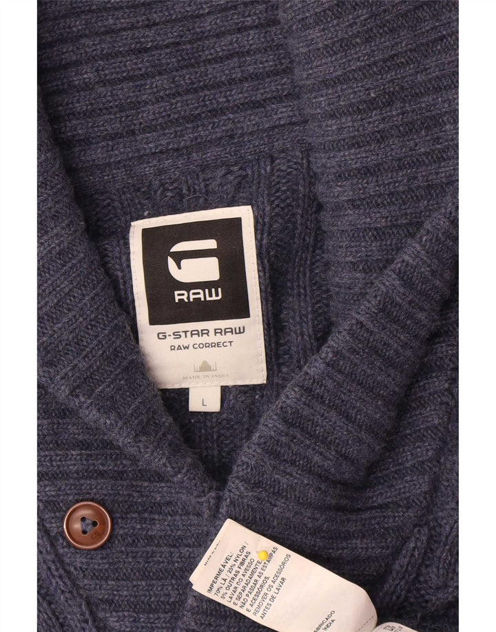 Pulover cardigan pentru bărbați G-Star, lână mare, albastru