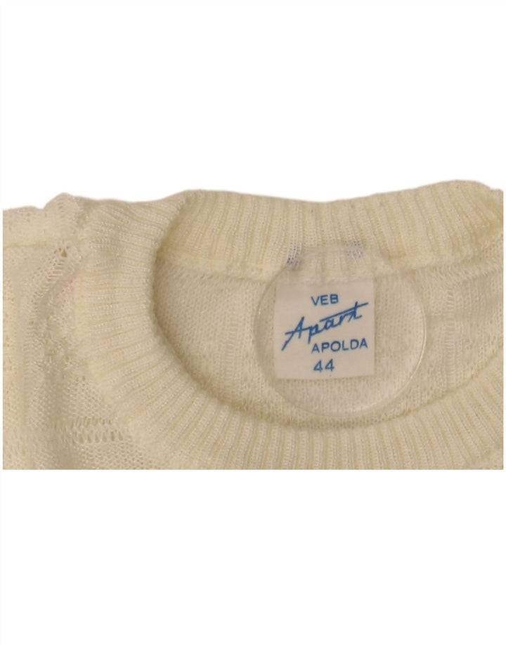 Pulover pentru femei cu gât rotund și pulover EU 44 XL alb catifelat