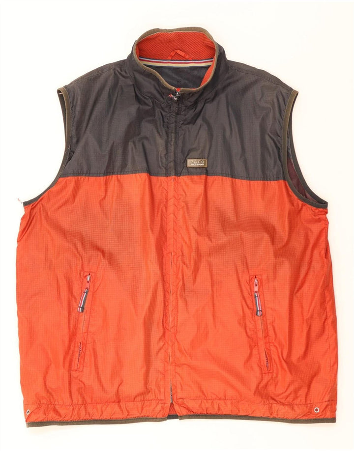 Gilet pentru bărbați Paco UK 40 Large Orange Colorblock Nylon