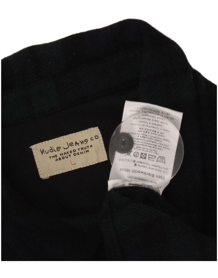 Cămașă de flanel pentru bărbați Nudie Jeans Lână cu carouri mari bleumarin