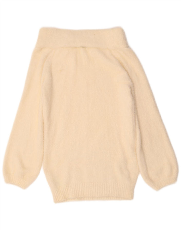 Guess Pulover supradimensionat cu gât rulat pentru femei UK 4 XS Poliamidă alb