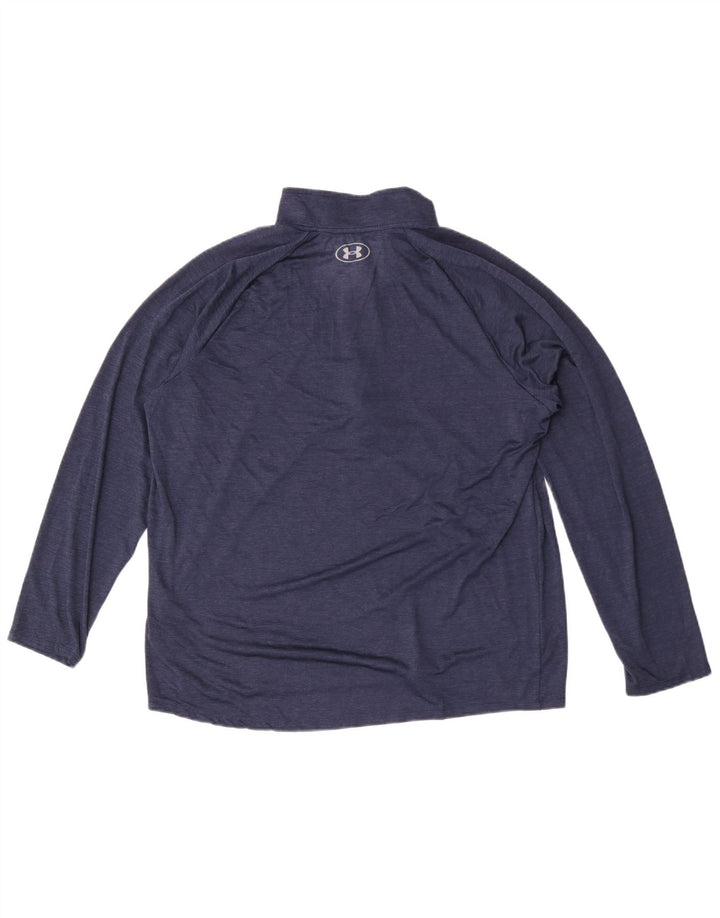 Top de trening Under Armour pentru femei, cu fermoar și gât, UK 18 XL bleumarin