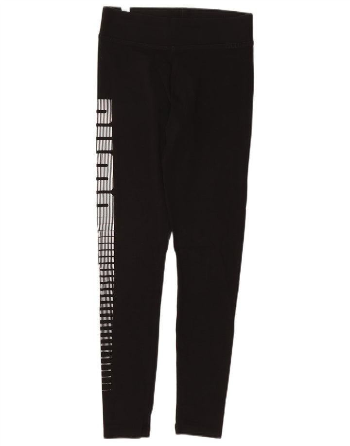 PUMA Womens Graphic Leggings UK 10 Small Black