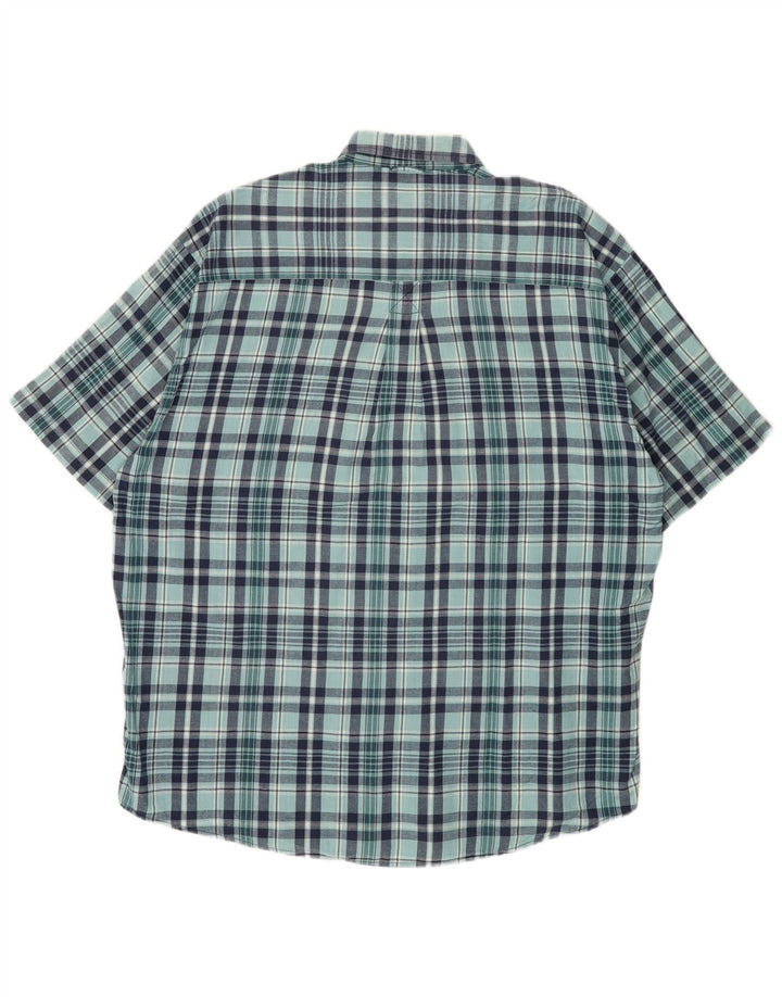 Cămașă cu mânecă scurtă pentru bărbați EDDIE BAUER XL, bumbac cu carouri albastre