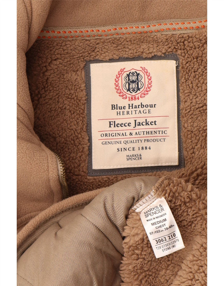 MARKS & SPENCER Jachetă pentru bărbați Blue Harbour Sherpa Fleece UK 38 Bej mediu