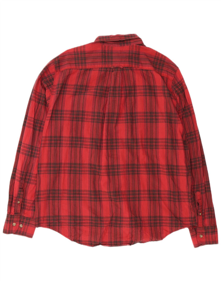 Cămașă de flanel pentru bărbați Eddie Bauer XL, bumbac carouri roșu