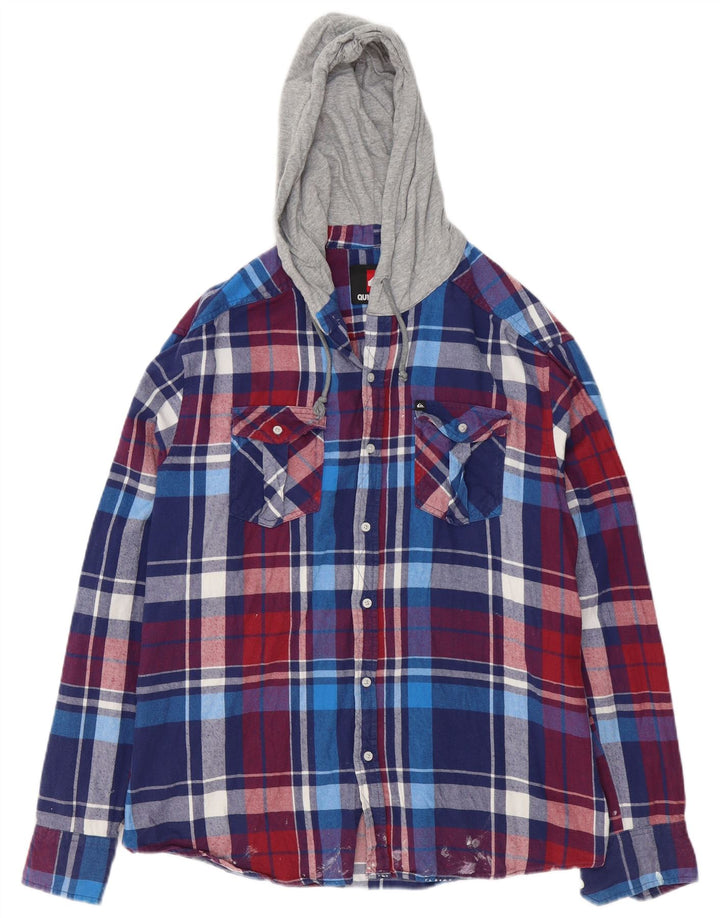 Cămașă de flanel cu glugă Quiksilver pentru bărbați, cu carouri mari, multicolore