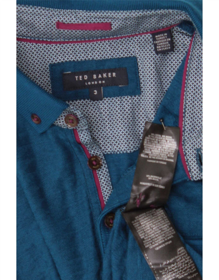 Ted Baker Tricou polo pentru bărbați Mărimea 3 Bumbac turcoaz mediu