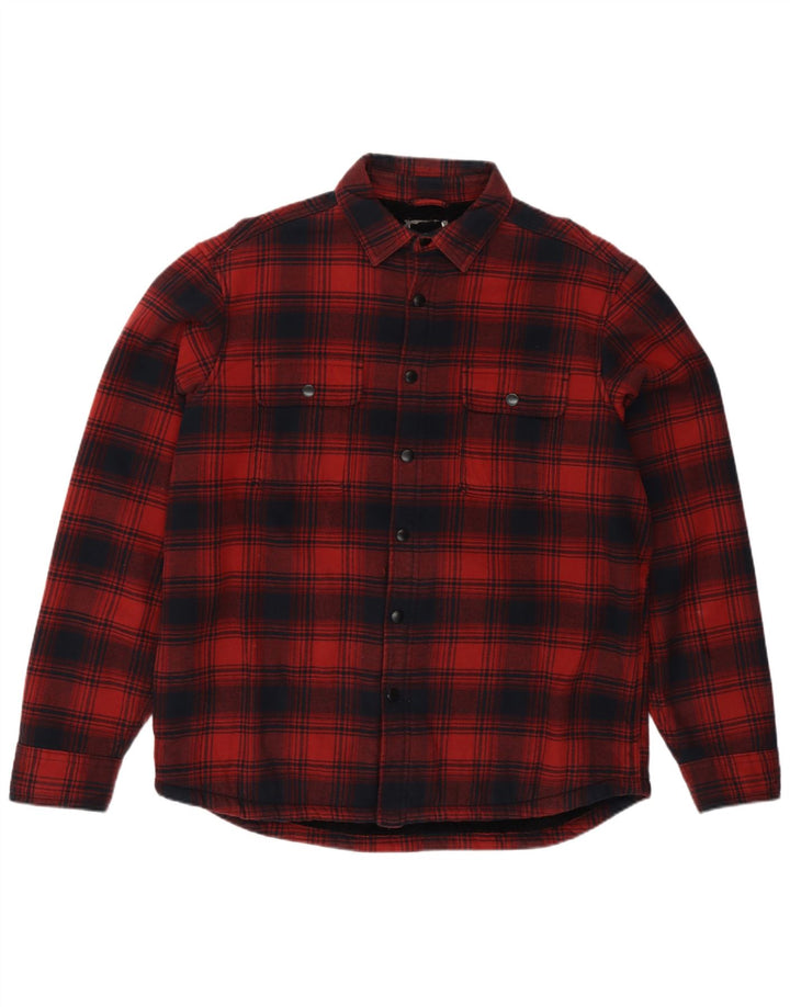 Cămașă pentru bărbați Marks & Spencer Lumberjack Flannel, mare, roșu, din bumbac