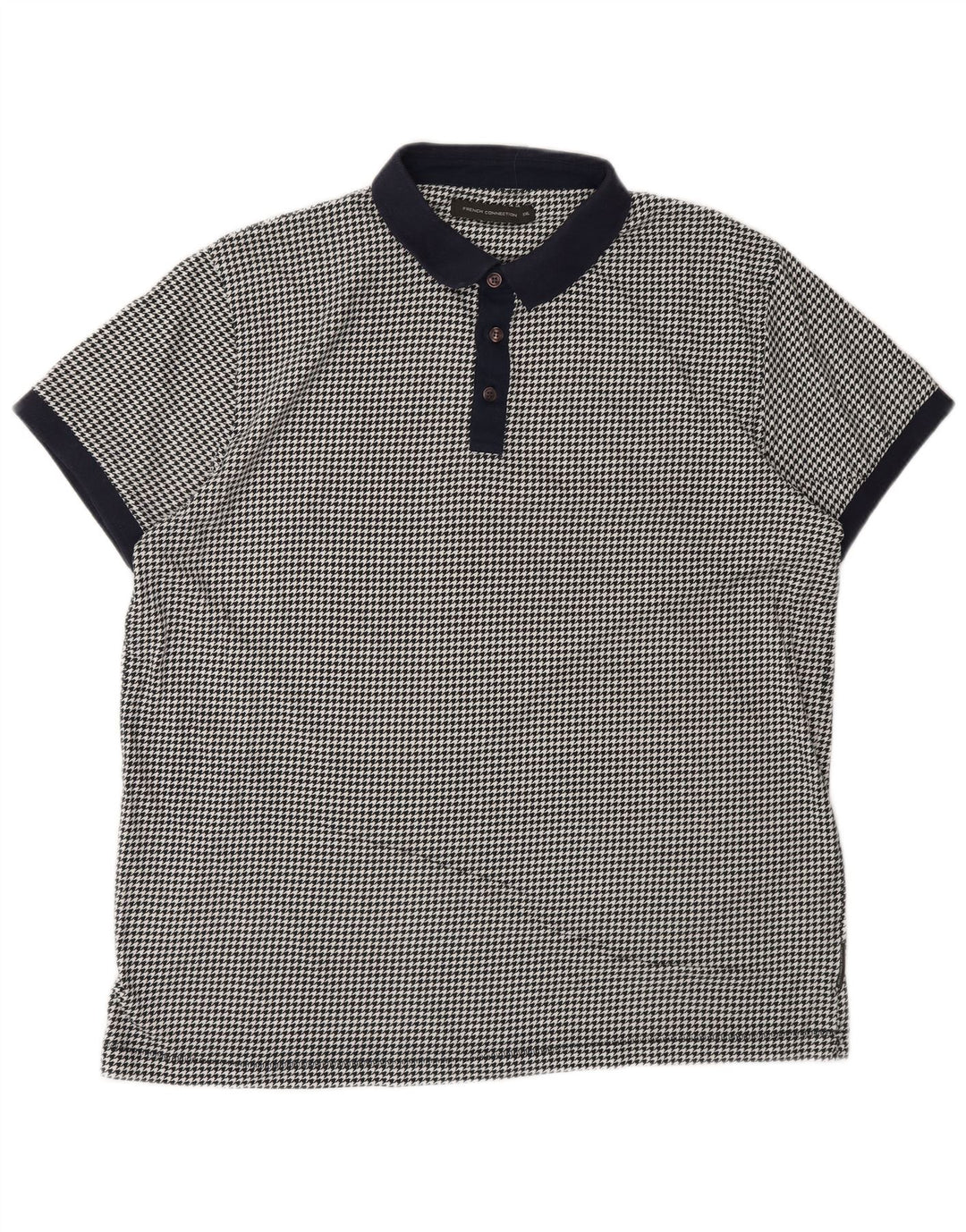 Cămașă polo pentru bărbați French Connection 2XL, bumbac cu picior de gală negru