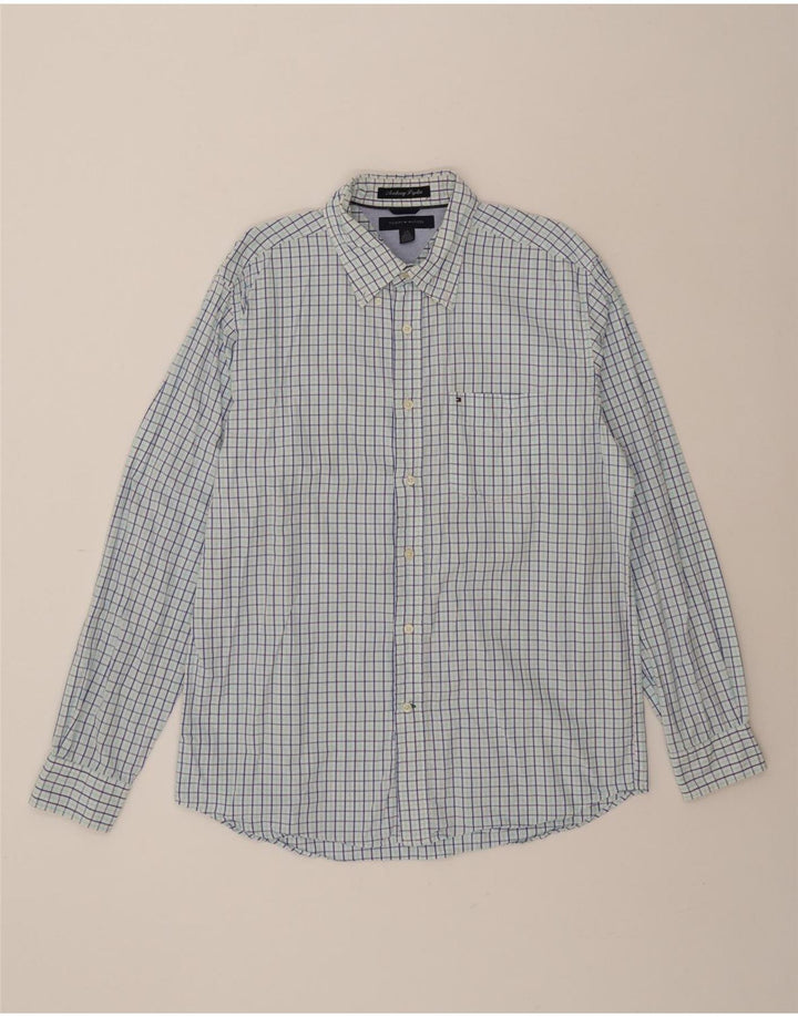 TOMMY HILFIGER Mens Shirt Large White Check Cotton Vintage Tommy Hilfiger and Second-Hand Tommy Hilfiger from Messina Hembry 
