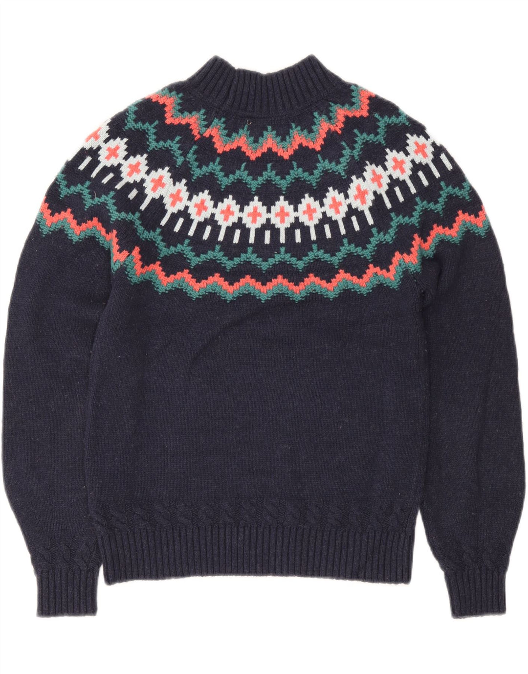 Pulover cu gât țestoasă pentru femei Fat Face UK 8 Mic bleumarin Fair Isle