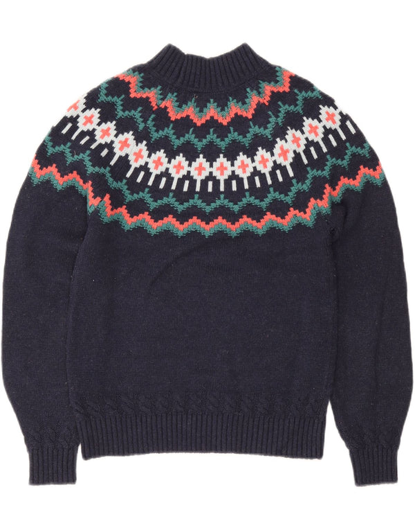 Pulover cu gât țestoasă pentru femei Fat Face UK 8 Mic bleumarin Fair Isle