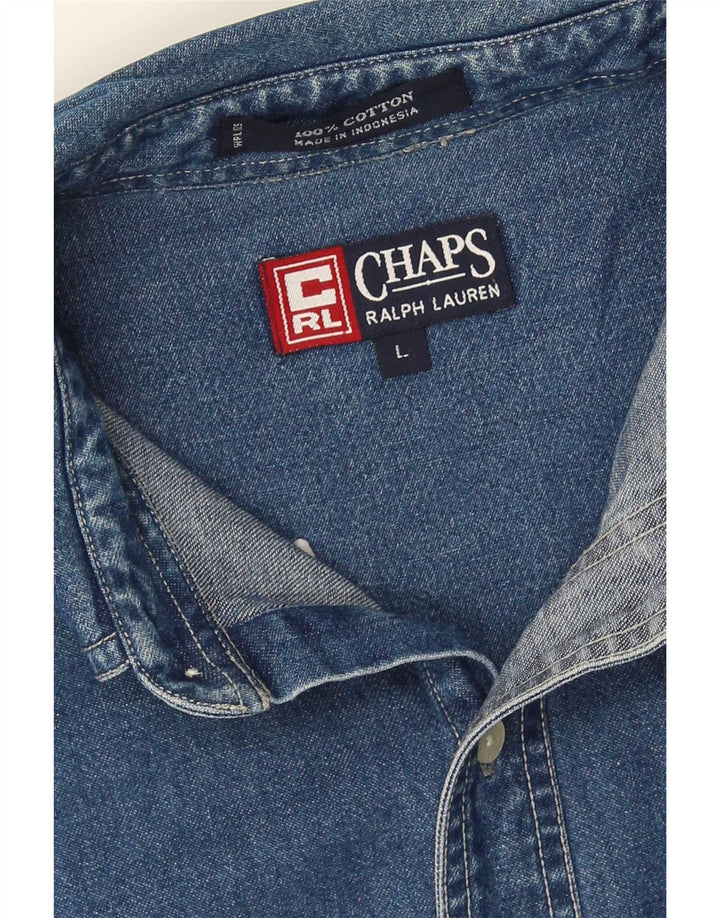 Cămașă din blugi pentru bărbați Chaps Ralph Lauren, bumbac albastru mare