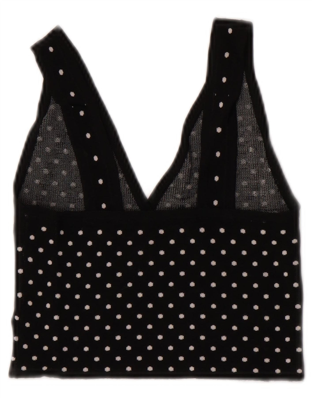 Crop Top fără mâneci pentru femei Zara UK 8 Small Black Spotted Viscose