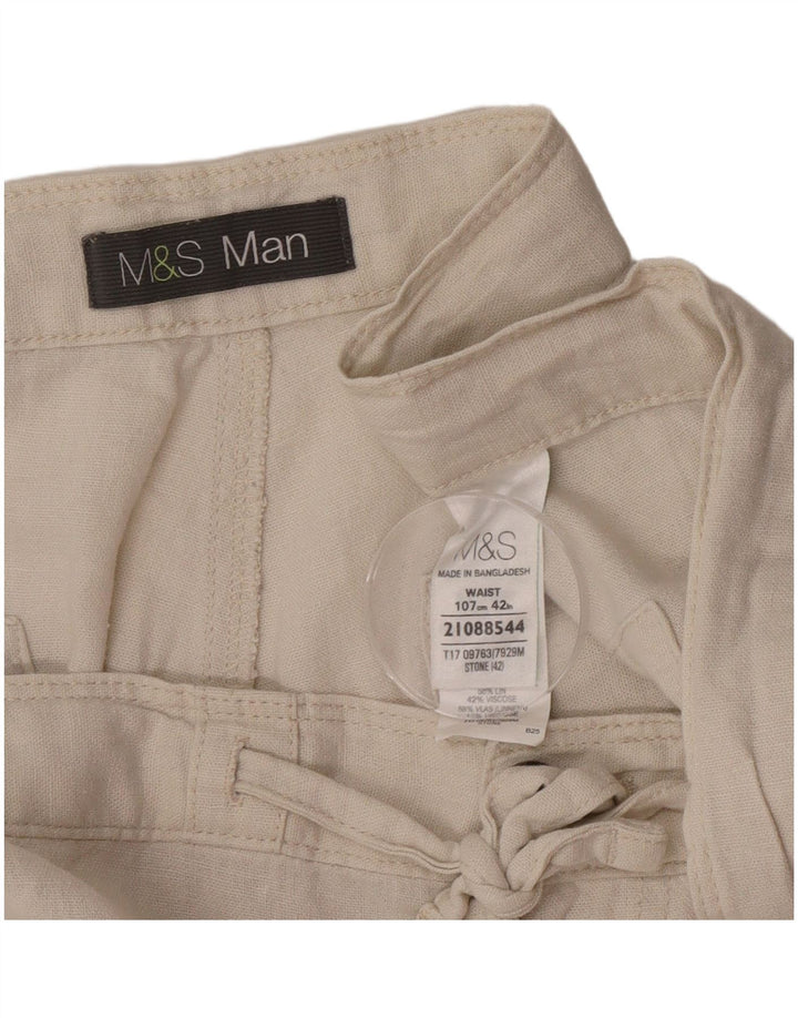 Pantaloni scurți chino pentru bărbați Marks & Spencer W42 2XL, bej, in
