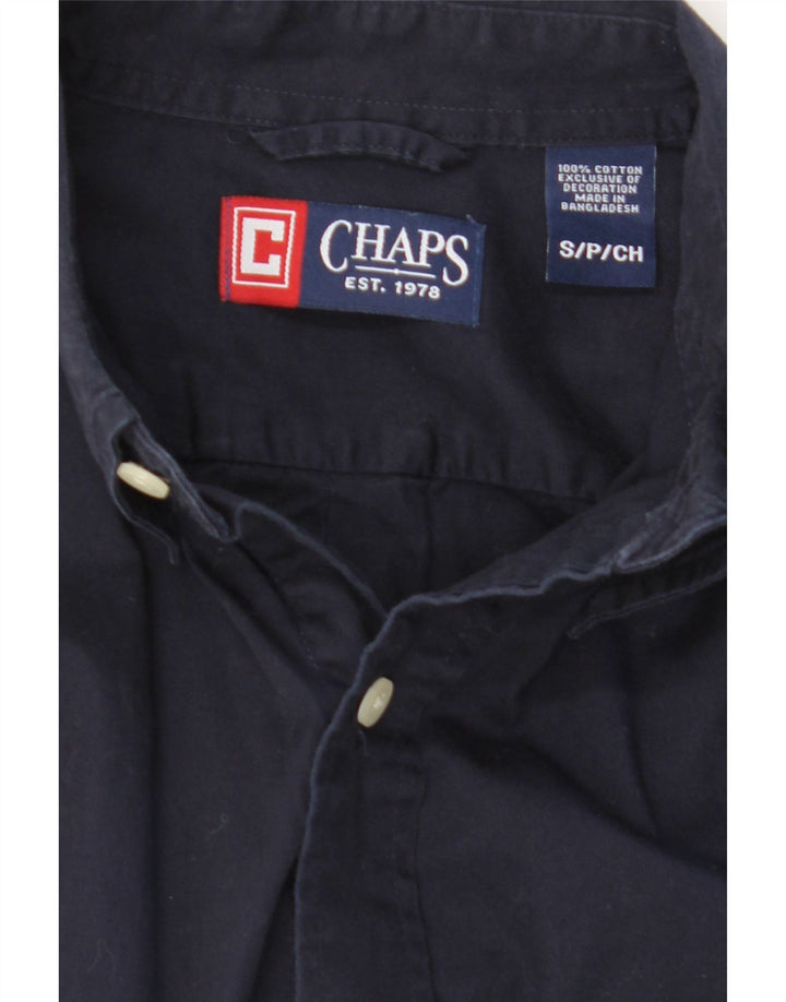 CHAPS Mens Shirt Small Navy Blue Cotton Vintage Chaps and Second-Hand Chaps from Messina Hembry 