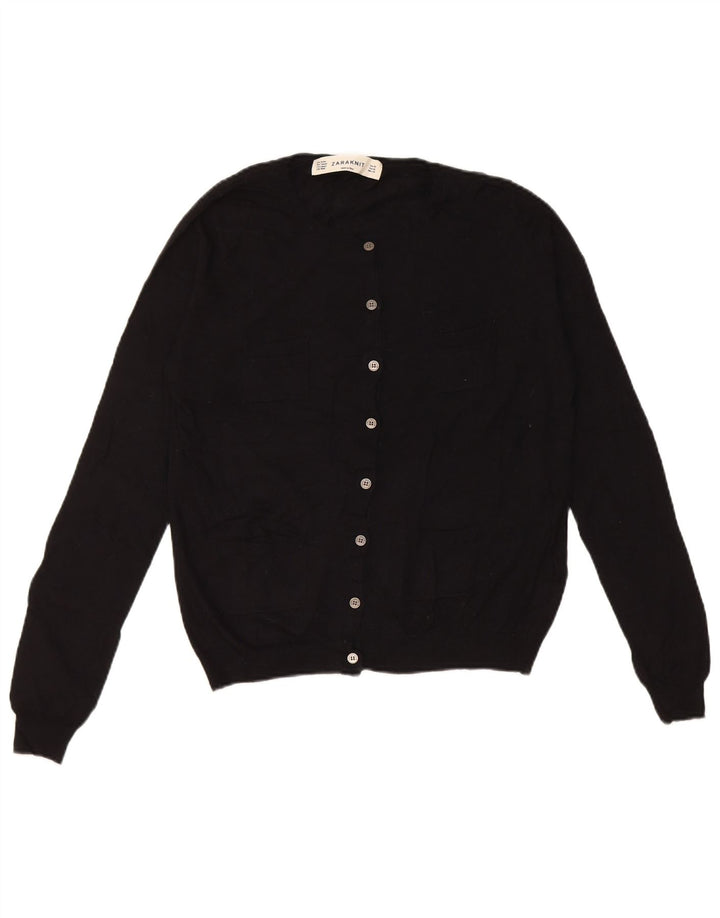 Pulover cardigan pentru femei Zara UK 14 Medium Black Nylon