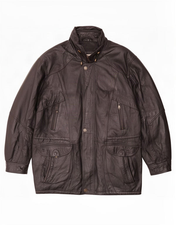 Jachetă de piele pentru bărbați CLASIC UK 40 Large Black
