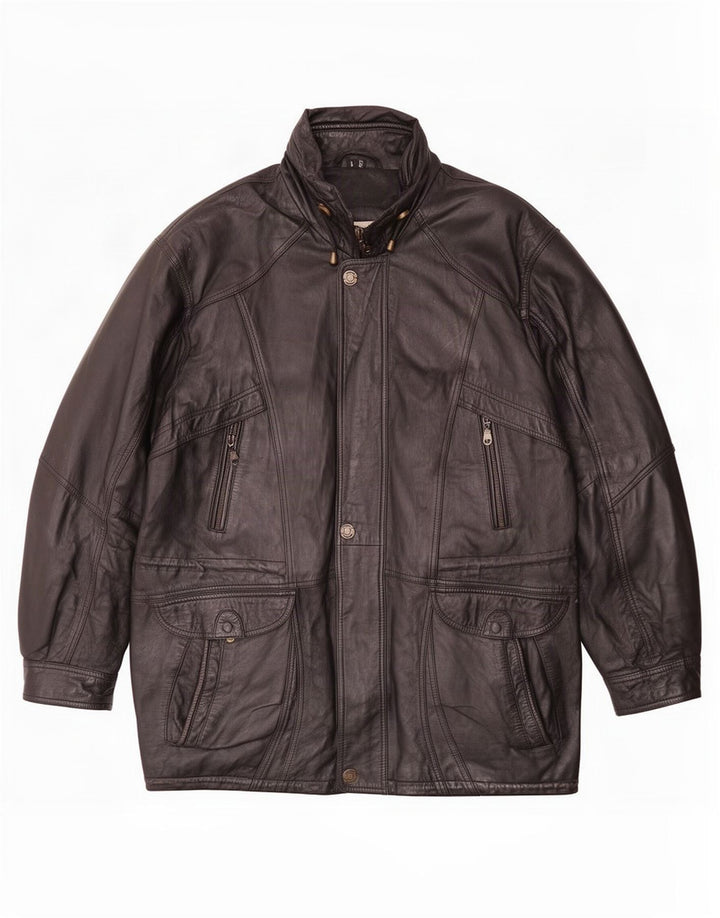 Jachetă de piele pentru bărbați CLASIC UK 40 Large Black