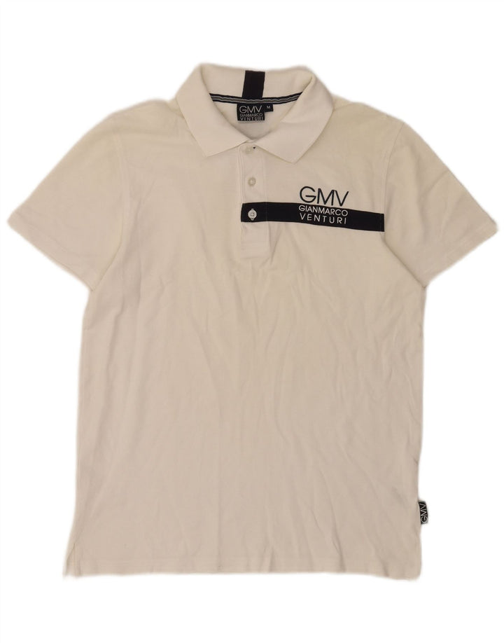 Gianmarco Venturi tricou polo cu grafică pentru bărbați, bumbac alb mediu