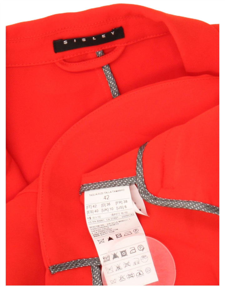 Jachetă blazer pentru femei Sisley cu 4 nasturi UK 10 Poliester portocaliu mic