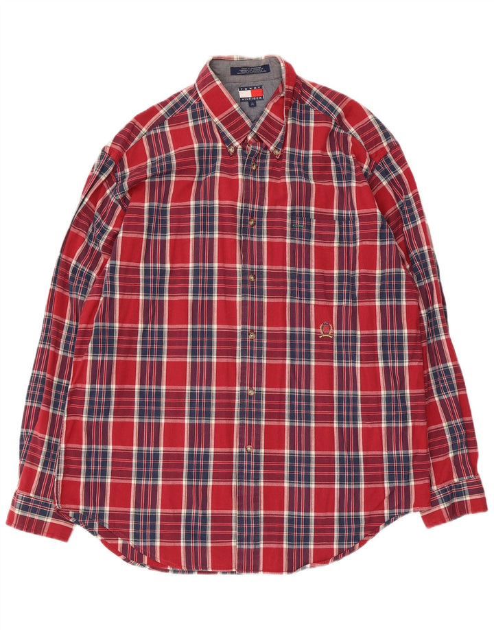 Cămașă pentru bărbați Tommy Hilfiger, mare, roșu, din bumbac
