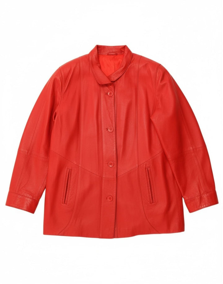 Jachetă de piele vintage pentru femei UK 16, piele roșie mare