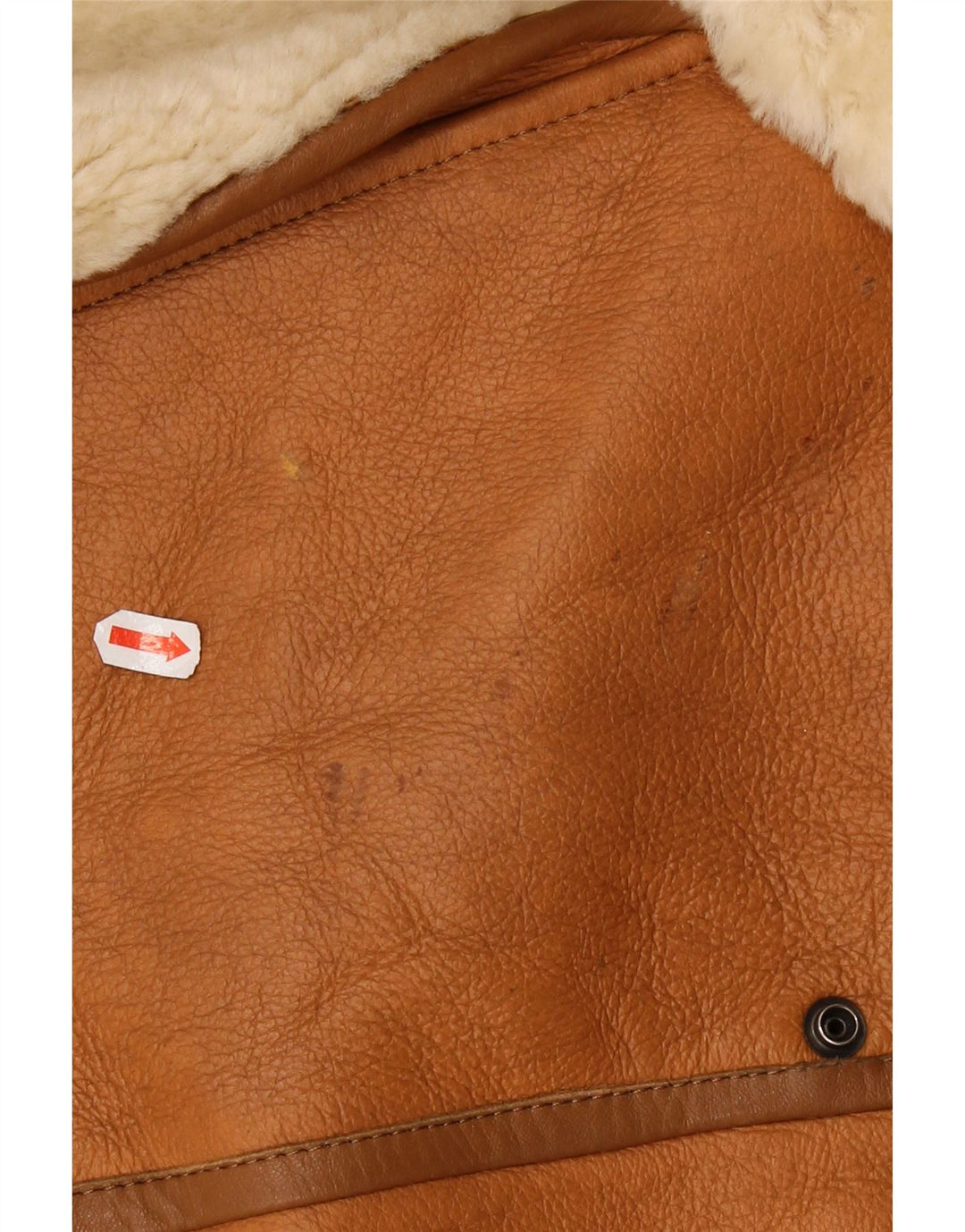 Jachetă vintage pentru bărbați din shearling UK 36 mic maro