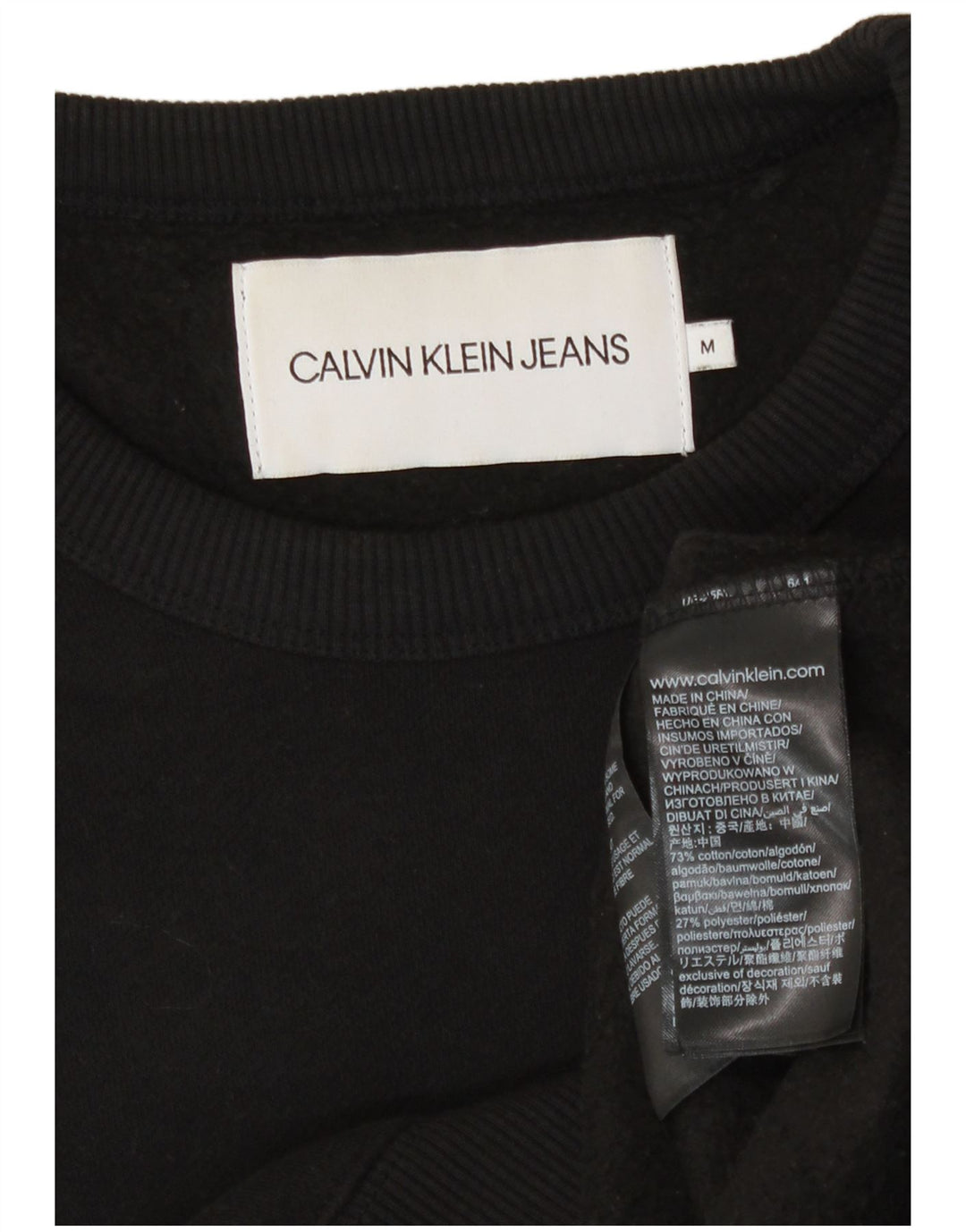 Pulover Calvin Klein Jeans pentru bărbați cu grafică, bumbac mediu negru