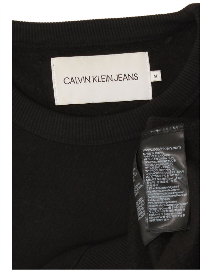 Pulover Calvin Klein Jeans pentru bărbați cu grafică, bumbac mediu negru
