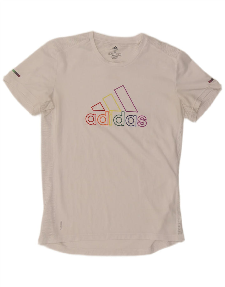 Tricou grafic pentru alergare Adidas pentru bărbați Top Medium Alb Poliester