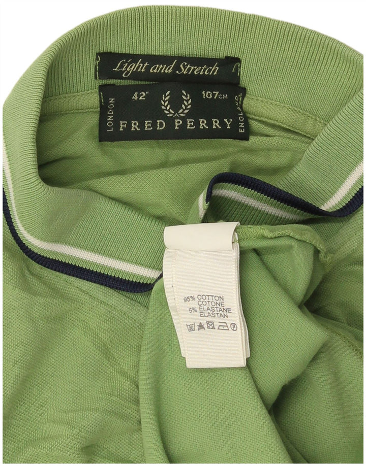 Cămașă polo Fred Perry pentru bărbați, bumbac verde mediu