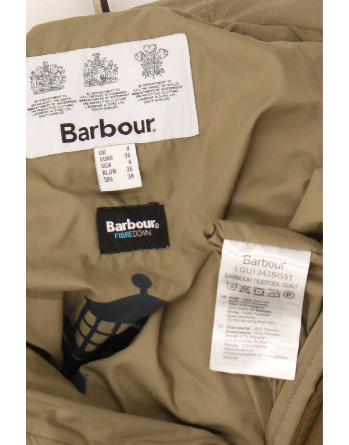 Jachetă căptușită supradimensionată cu glugă pentru femei Barbour UK 8 Poliester verde mic