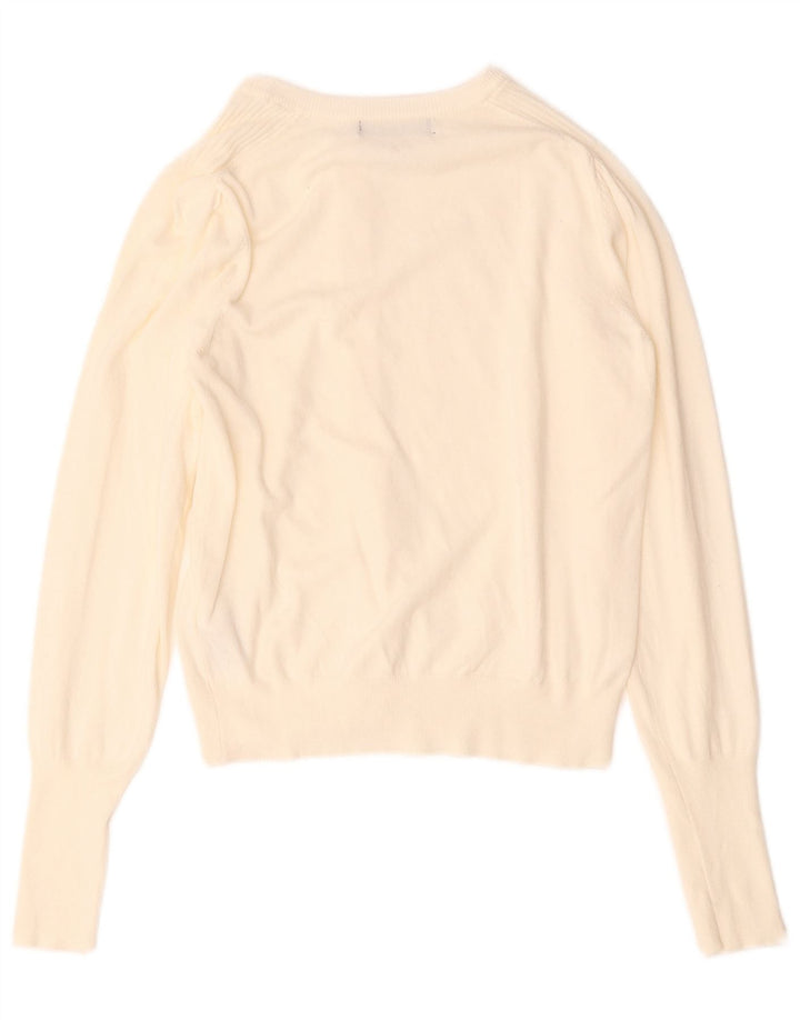 Pulover cardigan pentru femei Marks & Spencer UK 12 Medium Off White Viscose