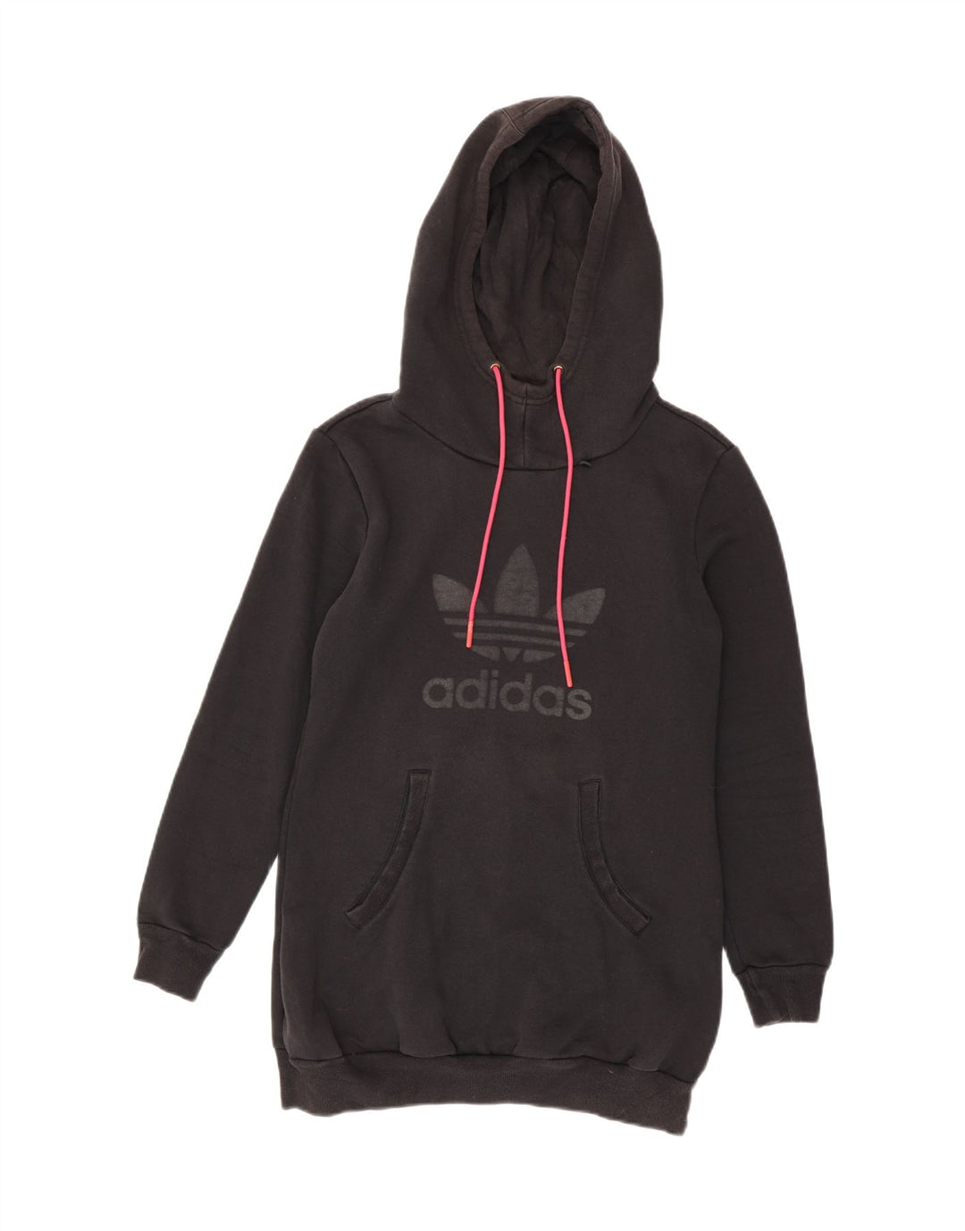 Pulover cu glugă cu lungă grafică Adidas pentru femei EU 42 Poliester mediu negru